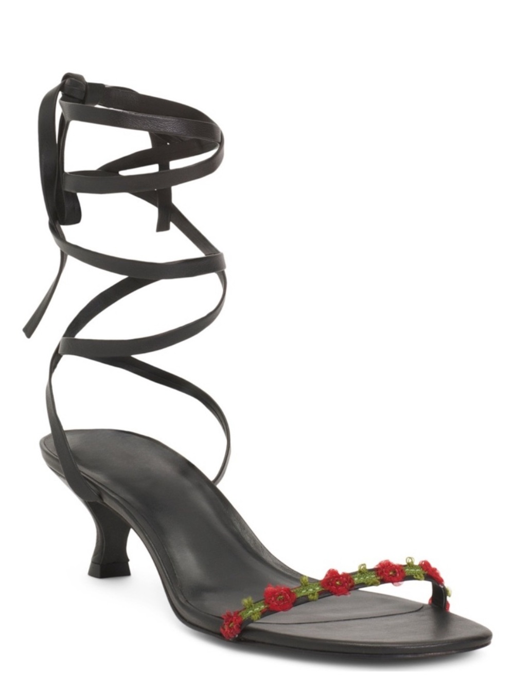BRAND NEW - Reformation Carina Floral Lace Up Heel. Size 9.5.
